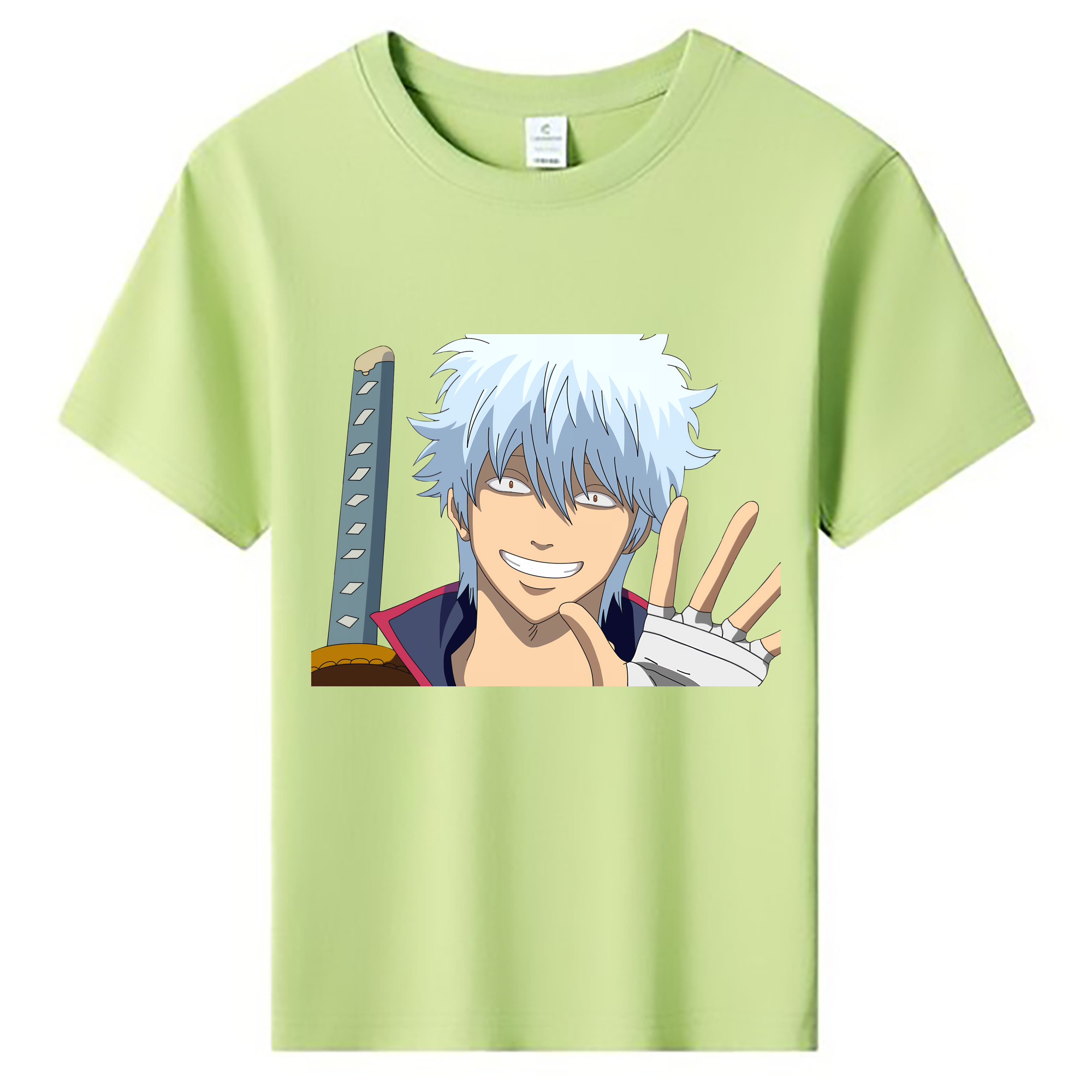 （画像用） ぎんたま 坂田銀時（さかたぎんとき） 神楽 志村新八（しむら しんぱち） GINTAMA Sakata Gintoki Kagura Shimura Shinpachi 綿100％キッズTシャツ（フロントプリント）
